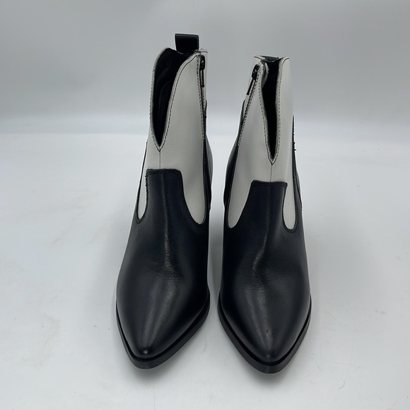 Nasty Gal Curve The Haters Two-Tone Leather Ankle Boots - Picture 4 of 13